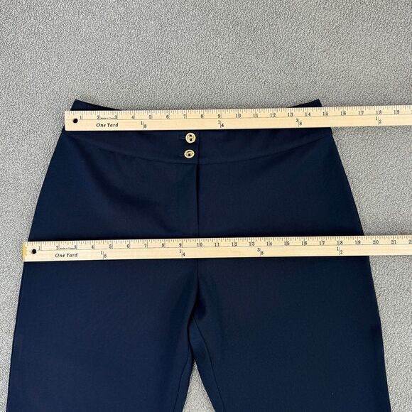 St. John Collection High Rise Straight Leg Dress Pant Trousers Navy Blue Size 6 - Picture 10 of 12